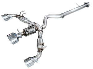 Toyota GR Corolla Performance Exhaust - AWE Tuning - Cat Back Track Edition - Chrome Silver - `23-`24